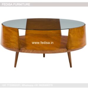 Round Coffee Table, Glass Top Coffee Table With Storage Coffee & Center Table Online