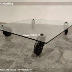 White Coffee Table, Crushed Glass Coffee Table Coffee & Center Table Online