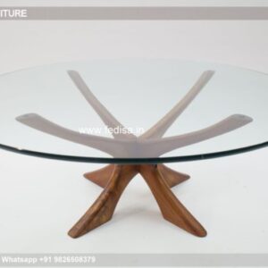 Sobro Coffee Table, Brass And Glass Coffee Table Coffee & Center Table Online