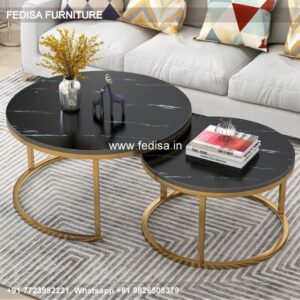 Black Coffee Table, Solid Wood Round Coffee Table Coffee & Center Table Online