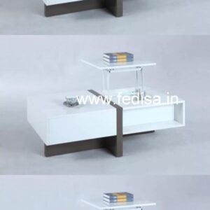 Ottoman Coffee Table, Round Wood And Metal Coffee Table Coffee & Center Table Online