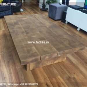 Wood Coffee Table, Coffee Table With Chairs For Balcony Coffee & Center Table Online
