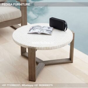 Rattan Coffee Table, Round Storage Ottoman Coffee Table Coffee & Center Table Online