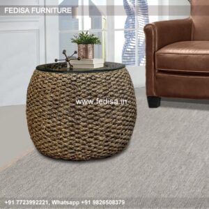 Rattan Coffee Table, Round Leather Coffee Table Coffee & Center Table Online