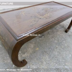Rattan Coffee Table, Marble And Brass Side Table Coffee & Center Table Online