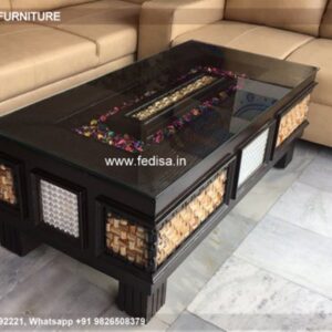 Oak Coffee Table, Round Black Marble Coffee Table Coffee & Center Table Online
