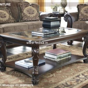 Round Glass Coffee Table, Wood Coffee Table With Storage Coffee & Center Table Online