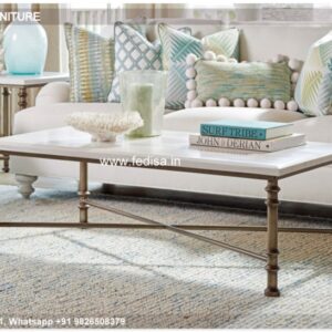 Glass Side Table, White Marble Side Table Coffee & Center Table Online