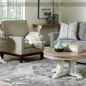 Round Wood Coffee Table, Metal Drum Coffee Table Coffee & Center Table Online