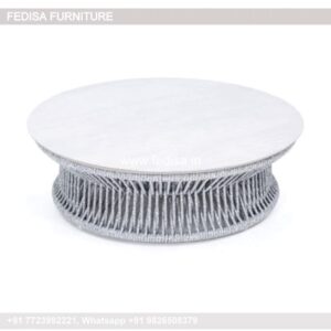 Drum Coffee Table, White Rustic Coffee Table Coffee & Center Table Online