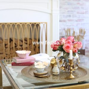 Glass Side Table, Marble And Brass Coffee Table Coffee & Center Table Online