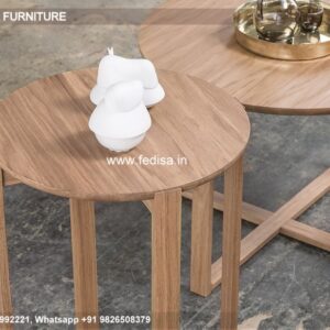 Round Wood Coffee Table, Antique Nesting Tables Coffee & Center Table Online