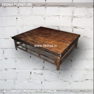 Industrial Coffee Table, Coffee Table With Chairs For Balcony Coffee & Center Table Online