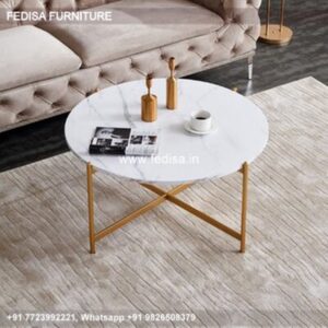 Glass Side Table, Circle Marble Coffee Table Coffee & Center Table Online