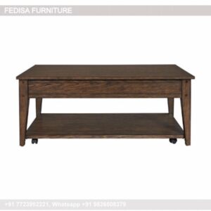 Round Wood Coffee Table, Mirrored Glass Side Table Coffee & Center Table Online