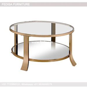 Round Wood Coffee Table, Cocktail Table With Stools Coffee & Center Table Online