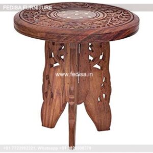 Round Glass Coffee Table, White And Oak Side Table Coffee & Center Table Online