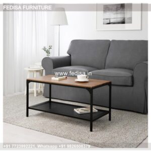 Drum Coffee Table, Rustic Wood And Metal Coffee Table Coffee & Center Table Online