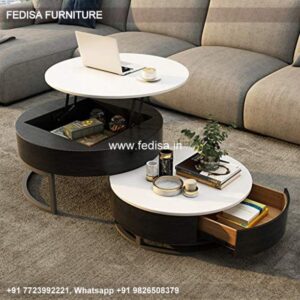 Round Glass Coffee Table, Marble Stone Coffee Table Coffee & Center Table Online