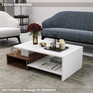 Round Coffee Table With Storage, Wooden Center Table With Glass Top Coffee & Center Table Online