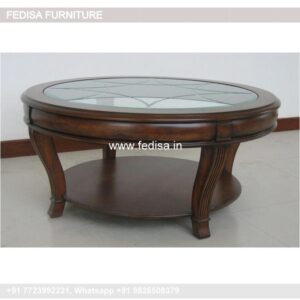 Round Coffee Table With Storage, Leather Side Table Coffee & Center Table Online