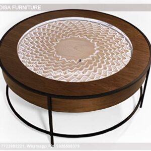 Small Round Coffee Table, Wooden Low Table Coffee & Center Table Online
